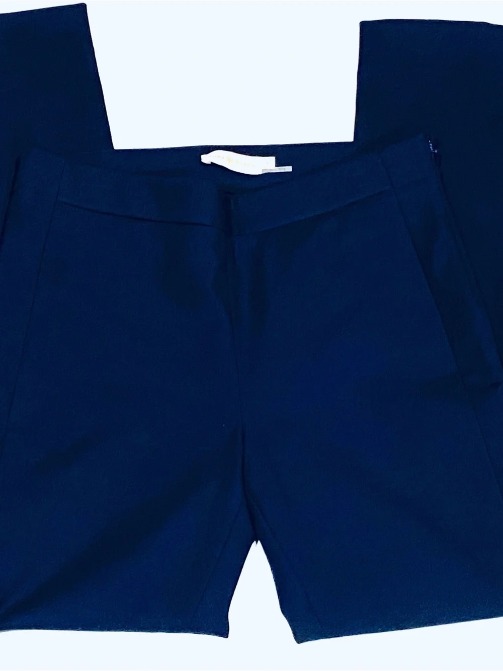 Tory Burch Navy Cropped Ankle Slim Fit Trousers Side Zip Women’s Size 4